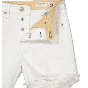 rag & bone White Distressed Jean Shorts